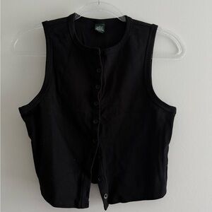 Wild Fable Black Button-Up Tank Top